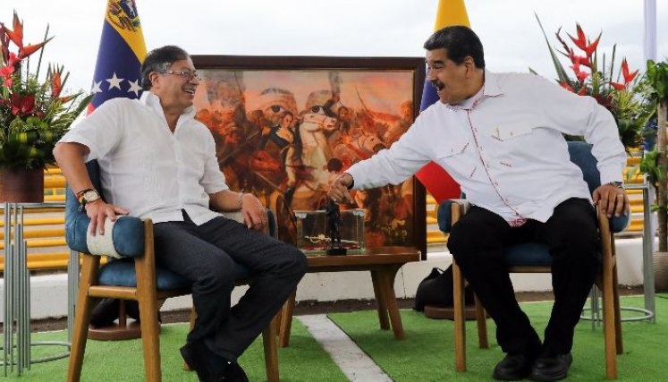 Los presidentes de Colombia, Gustavo Petro, y Nicolás Maduro, de Venezuela, se encontraron en la frontera./Foto AFP