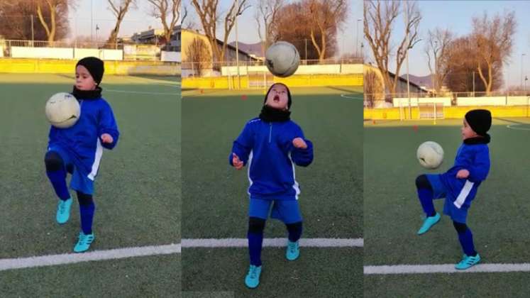 Juan Sebastián Urbina Villamizar de 7 años entrena con el Breccia.