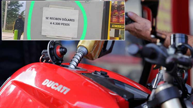 A través de carteles, estaciones de servicio ofrecieron la gasolina en dólares, tras la reapertura vehicular de la frontera. / Foto Cortesía