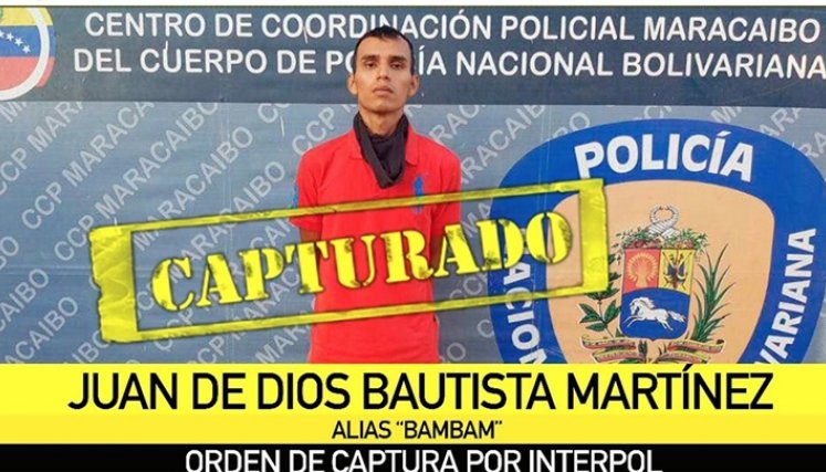 A finales de enero de 2018, ‘Bambam’ cayó preso en el estado Zulia, de Venezuela.
