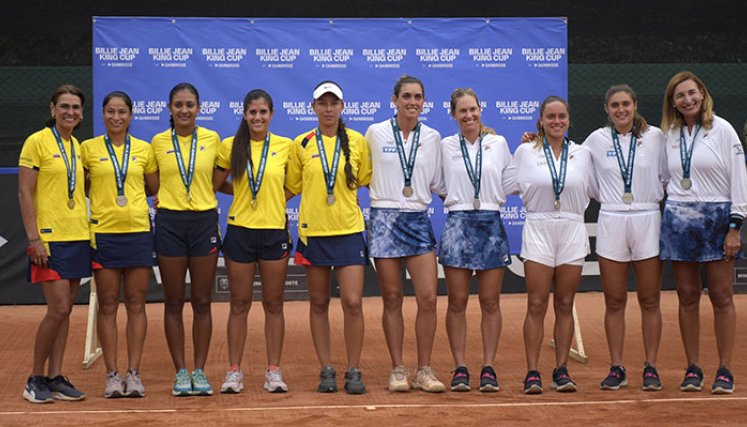 Colombia y Argentina en la BJK Cup. 