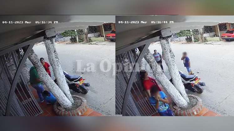 En una cámara de seguridad quedó grabado cuando el hombre golpea al niño en la cara.