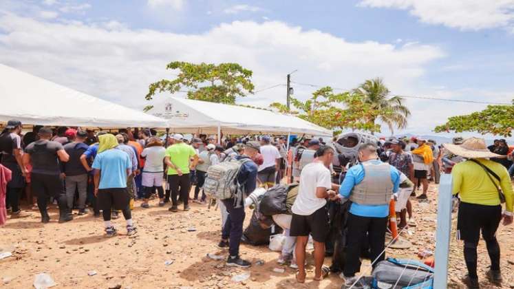 Migrantes en el tapón del Darien