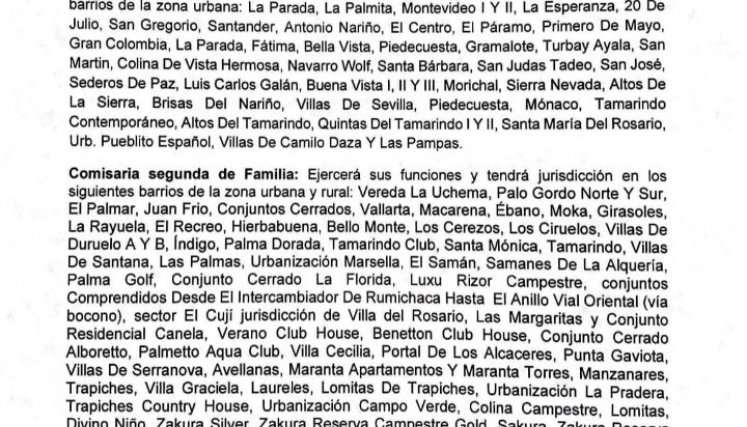 COMISARÍA DE FAMILIA DE VILLA DEL ROSARIO. 