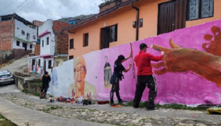 Artistas pintaron muros y paredes de Chinácota y Pamplona