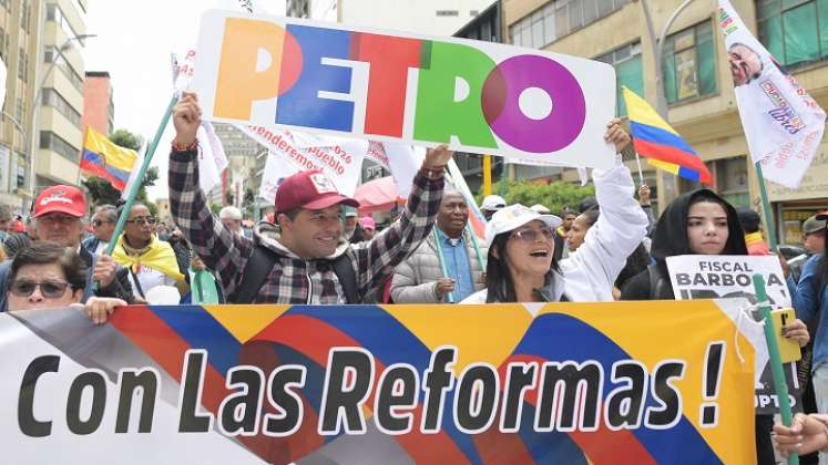 Marchas en Colombia a favor de las reformas de Petro