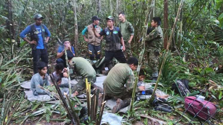 Niños rescatados en la selva