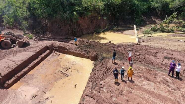 Zona de la emergencia del río El Tarrita, en Ábrego./Foto cortesía