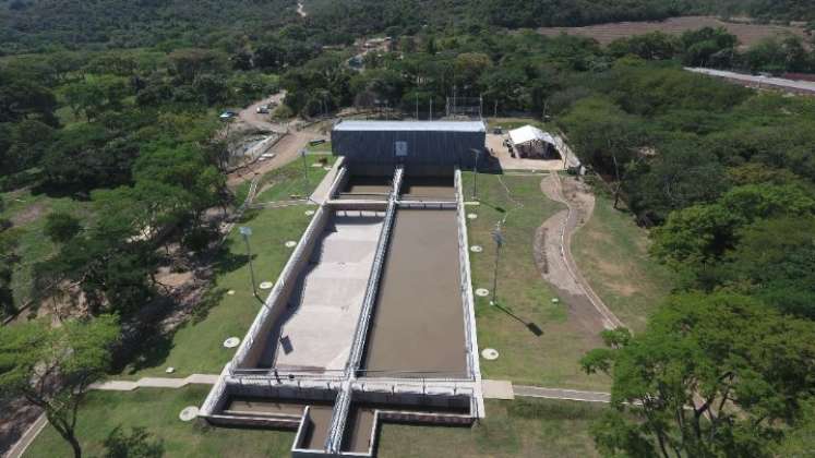 Vista aérea del desarenador del acueducto en San Cayetano./Foto La Opinión