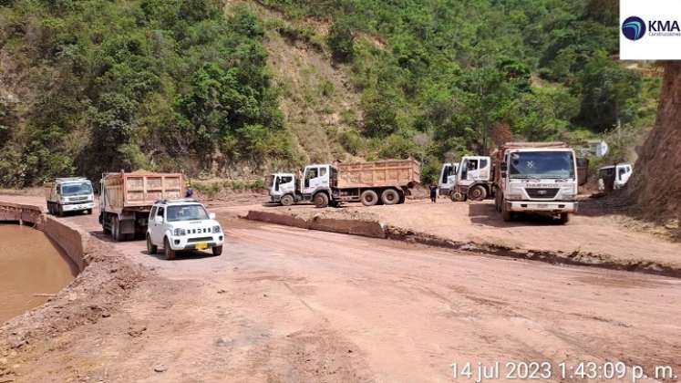 La próxima semana estarán llegando los puentes metálicos para instalarlos en los puntos críticos de la carretera /Fotos Cortesía.