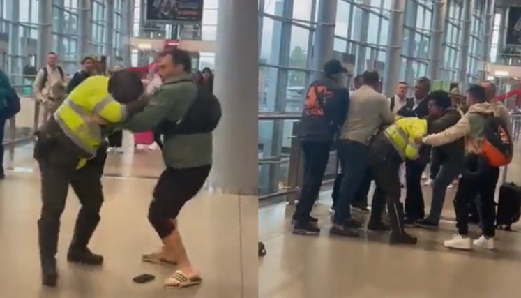 Ciudadano canadiense atacó a golpes a un policía en aeropuerto El Dorado