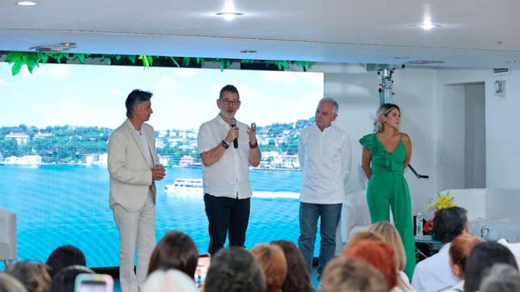 Juan Manuel Correal, Santiago Rojas, Jaime Jaramillo y Carolina Ortega durante la conferencia./ Foto  cortesía.