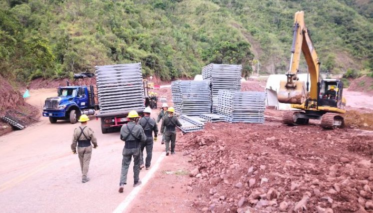 Puentes militares llegaron el lunes a El Tarrita/Foto cortesía