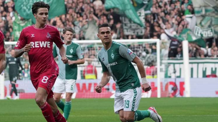  Rafael Santos Borré se destacó con el Werder Bremen en la Bundesliga.