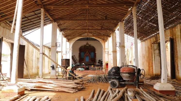 Culminó la primera fase de la adecuación de los techos del histórico templo de Pueblo Nuevo en Ocaña./ Foto: Cortesía.