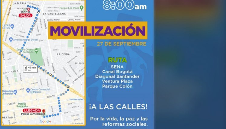 El punto de encuentro es el Parque Colón 