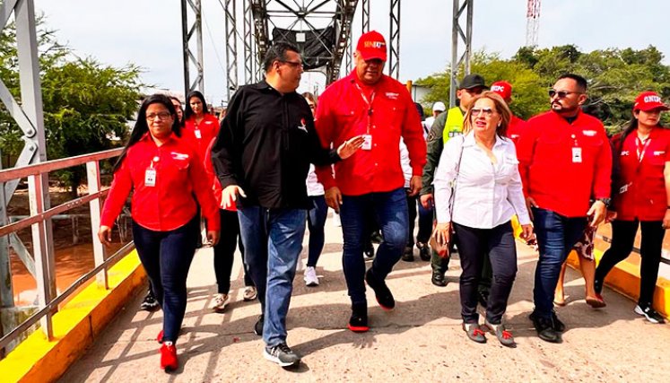 Las autoridades del Táchira y Norte de Santander recorrieron el puente internacional La Unión./Foto Cortesía