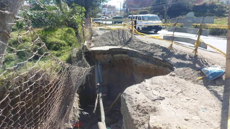 Voceros cívicos cuestionan la calidad de los trabajos adelantados a la entrada de Ocaña./Foto La Opinión