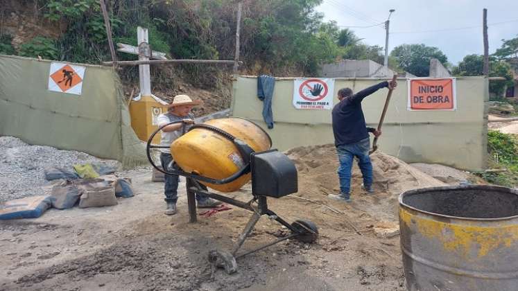 Avanzan los trabajos de la adecuación del viacrucis hacia el monumento de Cristo Rey en Ocaña. /Foto: Cortesía