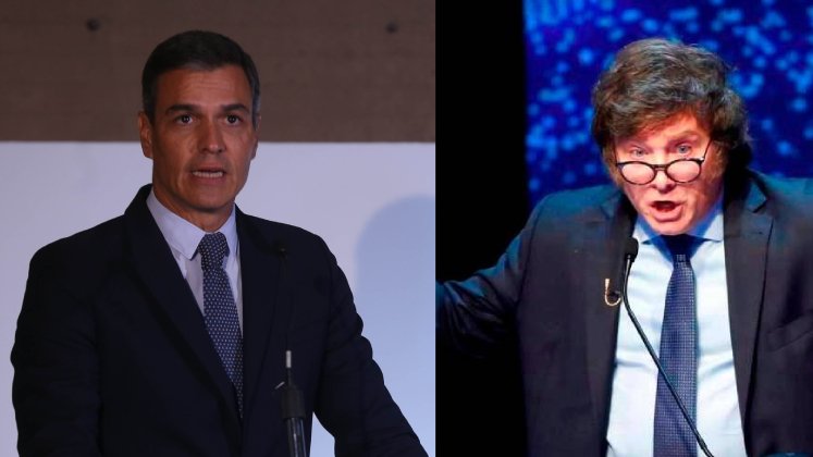 Los presidentes de Argentina, Javier Milei y de España, Pedro Sánchez. / Foto: Cortesía