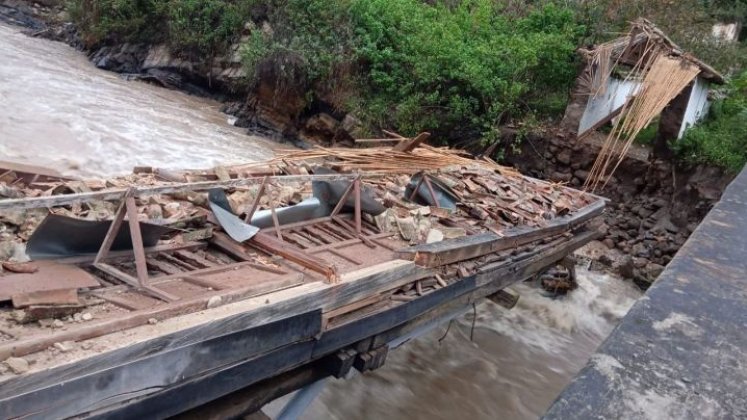 Puente Real después de la avalancha del pasado 3 de junio, en Chitagá./Foto cortesía