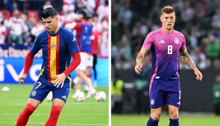 Álvaro Morata de España y Toni Kroos de Alemania dos referentes en el partido de cuartos de final.