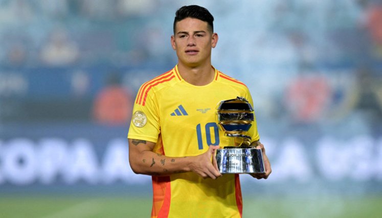 ¡Gracias por tanto, capitán! James fue elegido mejor jugador de la Copa América 2024