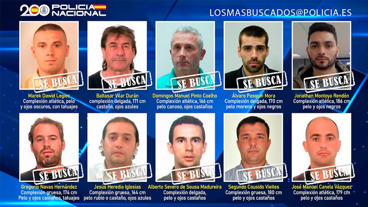 Los fugitivos más buscados en España