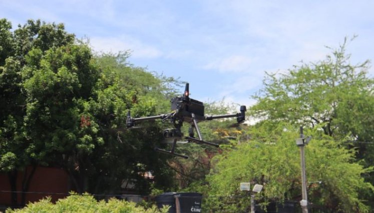 Uno de los drones volando los cielos de Cúcuta/Foto cortesía