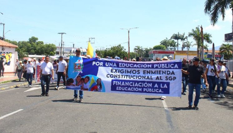 Marcha de docentes en Norte de Santander. / Foto: Cortesía / La Opinión 