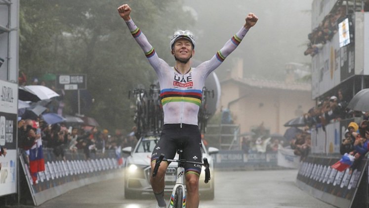 Tadej Pogar, campeón mundial de ciclismo.