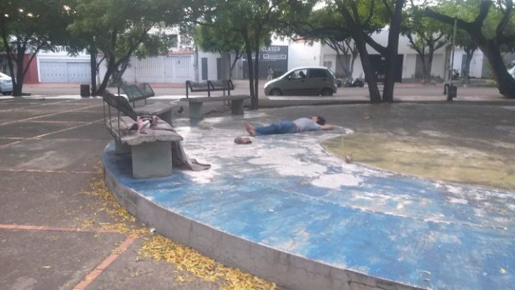 El parque de los niños sufre la presencia de las personas en indigencia. / Foto: Cortesía.