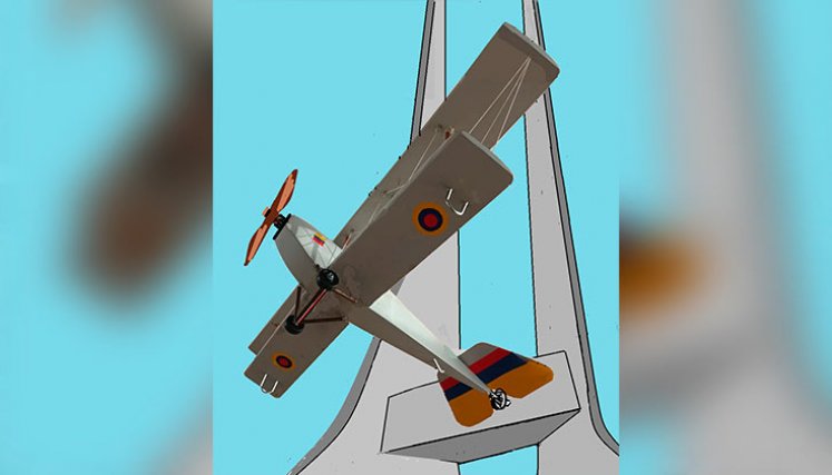 Este es el diseño del avión que tendrá el obelisco en honor al piloto pamplonés Camilo Daza, en Cúcuta./ Foto Cortesía