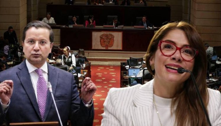 El senador David Luna y la representante Catherine Juvinao