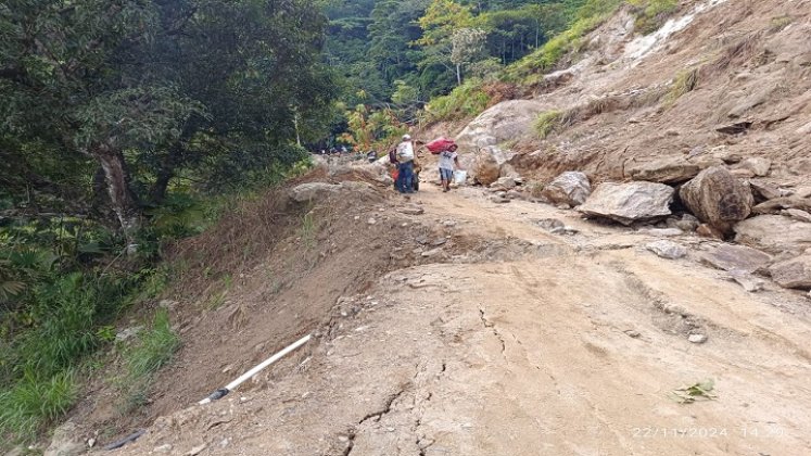 Una emergencia vial se registra en la zona del Catatumbo ante los torrenciales aguaceros.