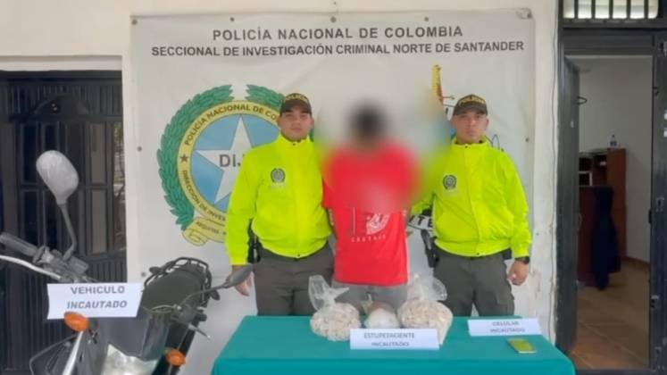 Joven capturado con 4 kilos de cocaína en Ocaña, Norte de Santander