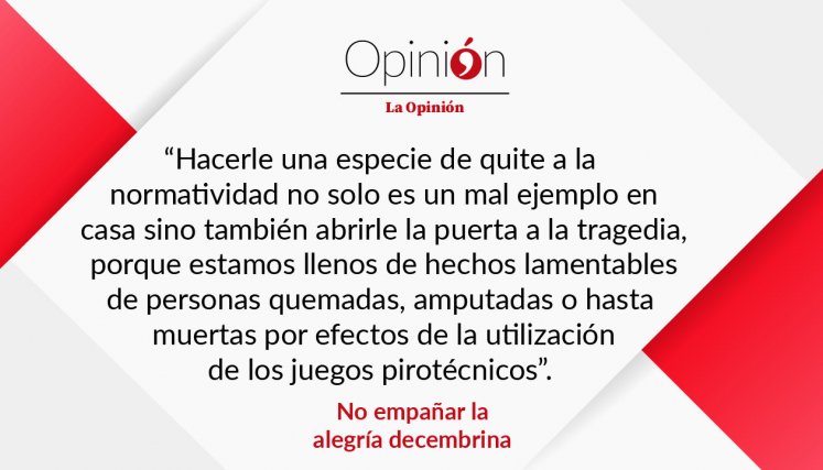 No empañar la alegría decembrina