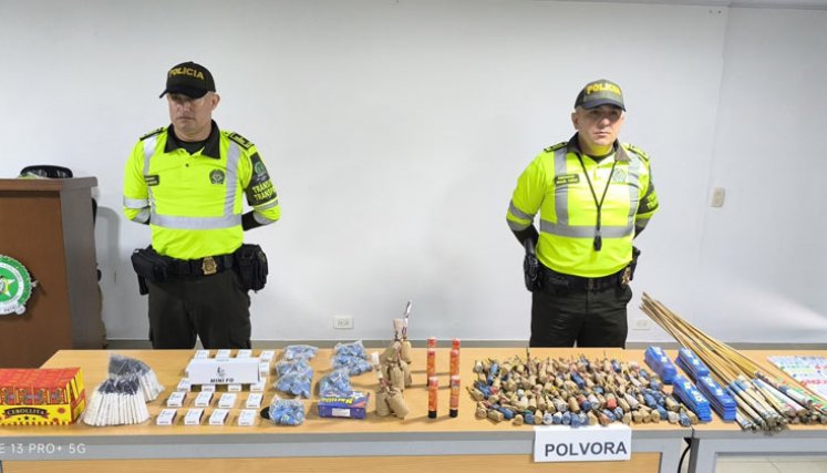 Pólvora incautada. 