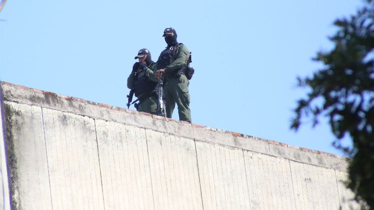 La fuerza pública brindó seguridad a la manifestación.