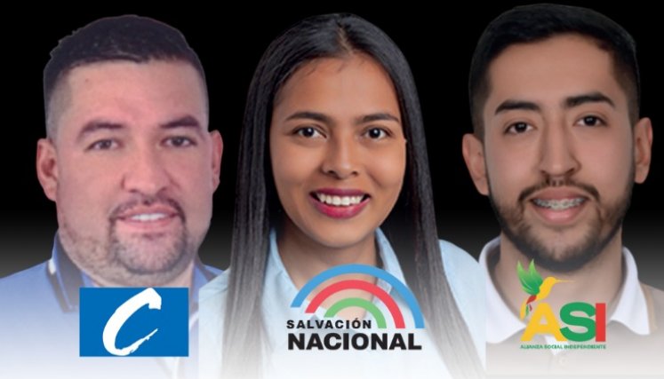 José Alberto Miranda Peña, Jennifer Daniela Daza Bastos, Marlon Alberto Villamizar Suárez, candidatos a la Alcaldía de Pamplonita./Foto cortesía