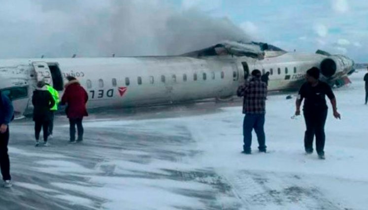 Avión de Delta Airlines se accidentó. Foto cortesía