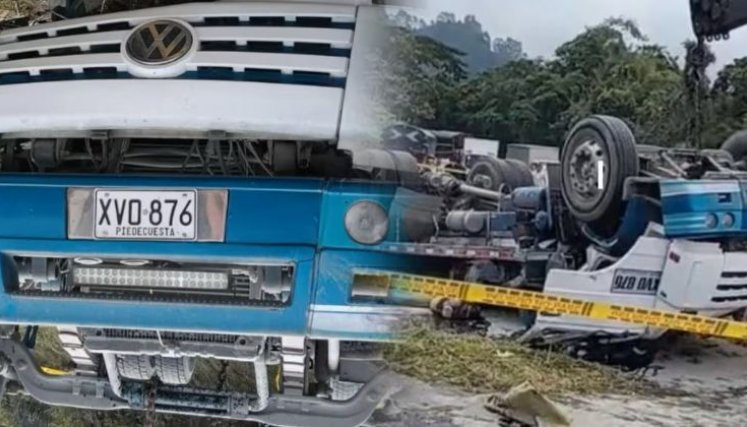 Camión se quedo sin frenos en Cundinamarca 