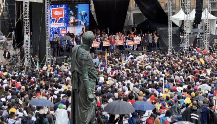 La marcha en favor de las reformas sociales tuvo una masiva respuesta./Foto Presidencia de la República