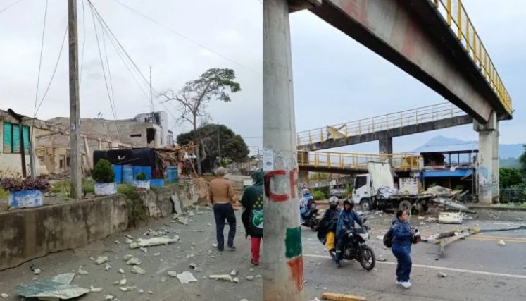 CON EXPLOSIVOS ATACAN ESTACIÓN DE POLICIA EN SANTANDER DE QUILICHAO, CAUCA