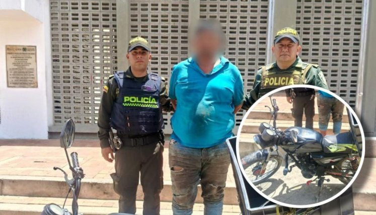 Capturan hombre que se movilizaba en moto robada