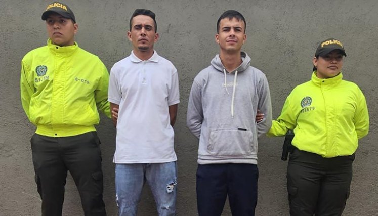 Herder Manuel Peñaranda Pérez y Bayron Estiven Gómez Gaonafueron capturaros casi 5 meses después de agredir a una persona en varias ocasiones.  / Foto: Cortesía. 