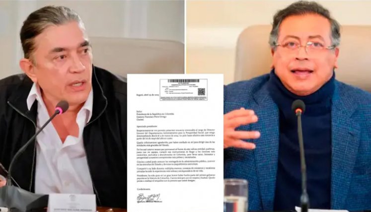 Carta de renuncia de Gustavo Bolivar a Gustavo Petro