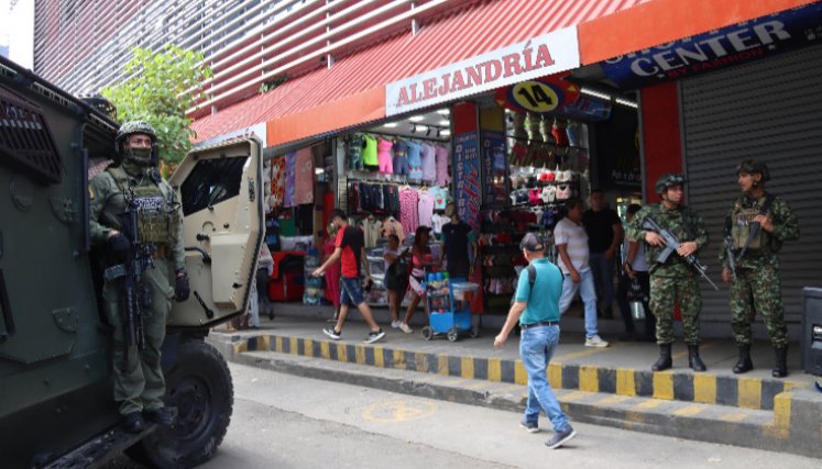 Despliegue de seguridad en el centro de Cúcuta. 