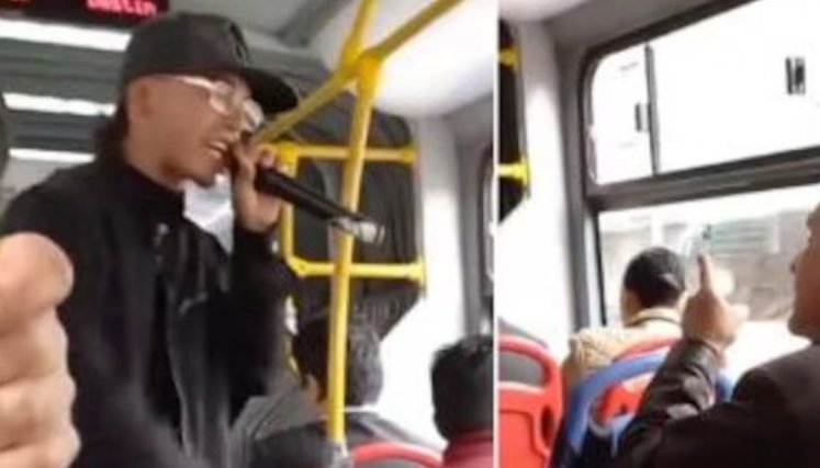 Pelea Transmilenio. 