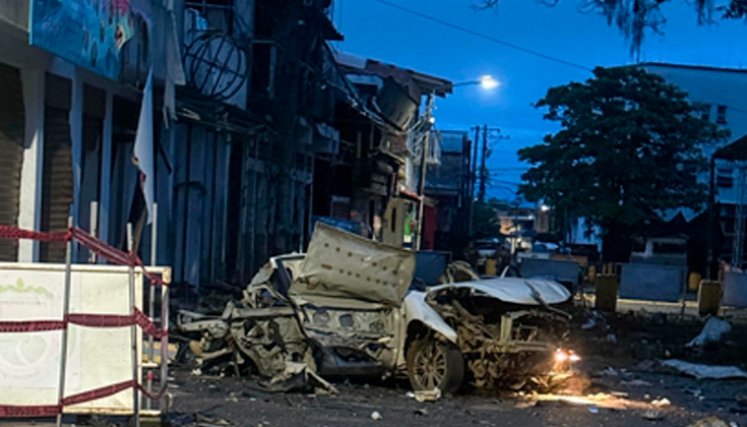 Carro bomba en el Cauca. Foto tomada de redes sociales